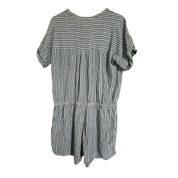 Old Navy Short Sleeve Utility Romper Drawstring Railroad Striped Coastal‎ Casual - Picture 3 of 5
